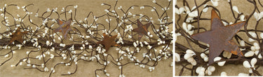 Pip Berry Garland With Stars, Ivory, 40